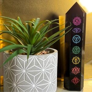 1 pc - Natural Black Obsidian Crystal Tower - Lg